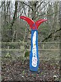 NZ1859 : National Cycle Network milepost on the Derwent Walk by Oliver Dixon