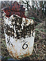 NU0244 : Old Milepost by the former A1, Ancroft parish by Hilary Jones