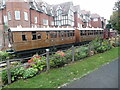 SU9698 : Brown railway carriages at Oakfield Corner, Amersham by David Hillas