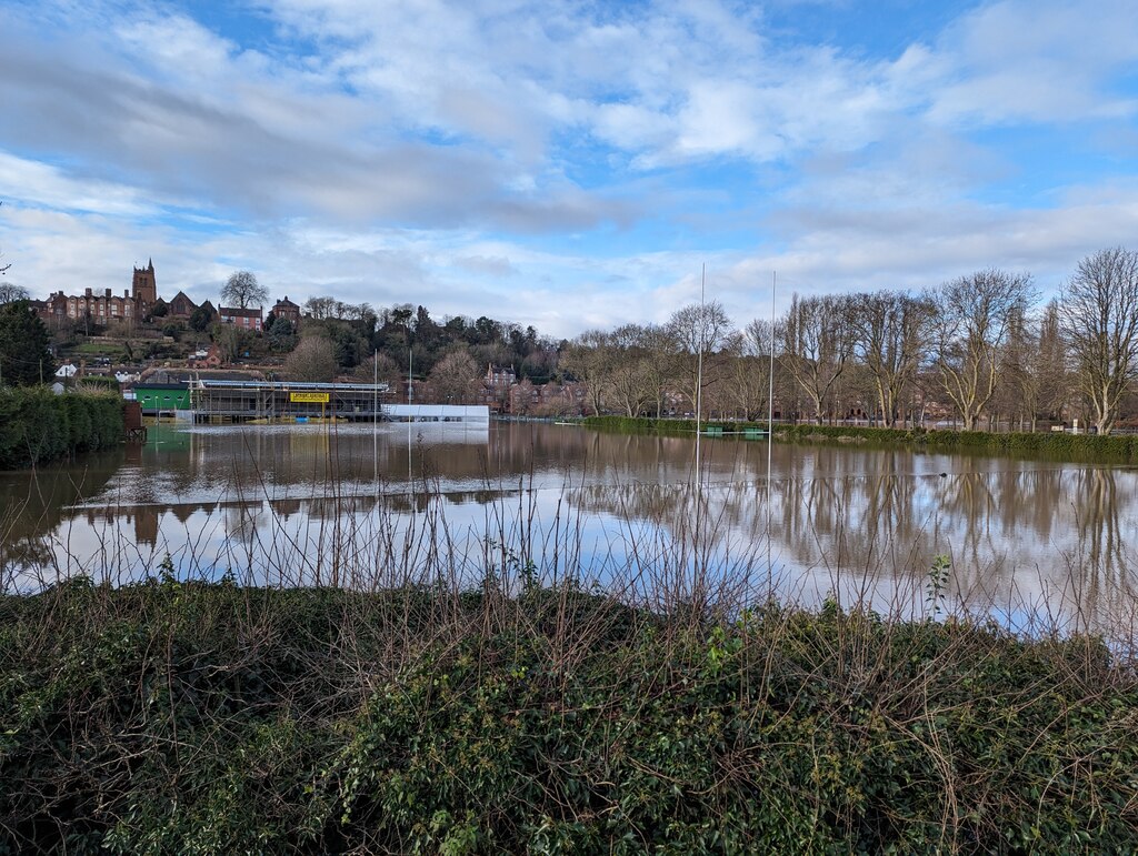 Bridgnorth rugby pitch flooded © TCExplorer :: Geograph Britain and Ireland