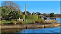 Poole Park lakeside and war memorial