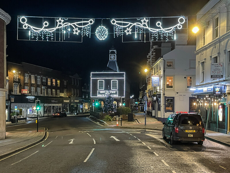 Christmas lights Church Street © Ian Capper Geograph Britain and