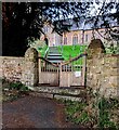 ST5595 : Churchyard entrance gates, Tidenham, Gloucestershire by Jaggery