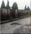 SO1310 : Large pothole in an access road, Tredegar by Jaggery