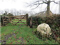 Garreg fawr ar bwys eglwys / A large stone by a church