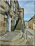 NU1813 : Town Hall Steps, Market Place, Alnwick by Geoff Holland
