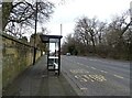 Bus stop and shelter on Great North Road (B1318)