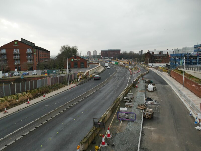 Roadworks On The A63 Through Hull © Stephen Craven :: Geograph Britain 