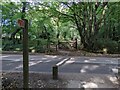 The bridleway crosses the road