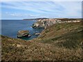 SW6746 : The Gullyn Rock, seen from the coast path by David Medcalf