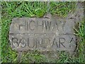 SO7906 : Highway Boundary Marker, Great Oldbury Drive by Mr Red