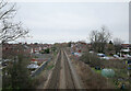 The railway to Scarborough seen from Crichton Avenue, York