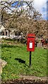 Queen Elizabeth II postbox on grass, Llandogo, Monmouthshire