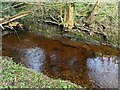 Orange coloured water of the Afon Eitha