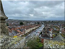 SX9393 : View east of house rooftops from St Mark's church tower by Charlie Watts