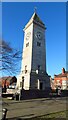 SJ9856 : Leek Clock Tower & War Memorial by Colin Park
