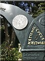 Code detail on sustrans milepost cycle route 3