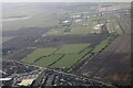 Farmland and earthworks west of Mablethorpe: aerial 2024