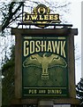 Sign for the Goshawk public house, Mouldsworth