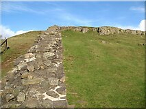 NY6766 : Hadrian's Wall on Walltown Crags by Adrian Taylor