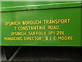TQ4585 : Legal Lettering on the side of Ipswich Bus No.9 by David Hillas