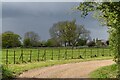 Stormy sky above field at Rowde