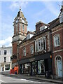 The old town hall and a bakery