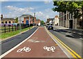 Cycle lane along the A50 at Frog Island, Leicester