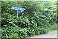 Cycle route signpost on bridleway