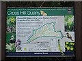 Cross Hill Quarry nature reserve information board and map