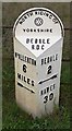 Milepost on NW side of Northallerton Road SW of North Yorkshire Highways depot