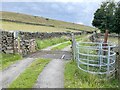 Cattle grid and adjacent kissing gate