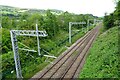 Railway lines north of the footbridge