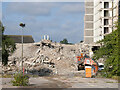 Demolition of the former tax office in Llanishen