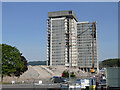 Demolition of the former tax office in Llanishen