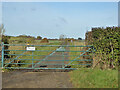 Gated road north from Over Worton