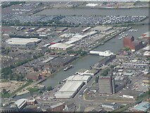 TA2709 : Corporation Bridge over River Freshney, Grimsby: aerial 2024 (1) by Simon Tomson