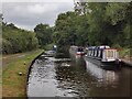 Narrowboats moored along the Staffordshire and Worcestershire Canal