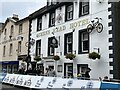 Queens Head Hotel decorated with Bicycles in Kelso