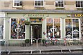 Seasons Coffee Shop with Decorated Windows for Tour of Britain 2024