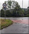 50 sign, Llanvihangel Crucorney, Monmouthshire