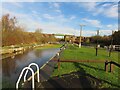 Northwich - At Hunts Lock with view towards Weaver Railway Viaduct