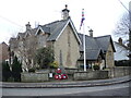 The war memorial and the old school