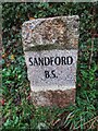 Not so old Boundary Marker at Forches Cross, Sandford