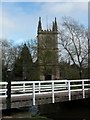 St Lawrences church, Hungerford and swing bridge over the Kennet and Avon canal.