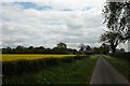 Looking down Claypit Lane to Claypit Farm