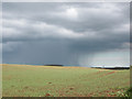 NJ7027 : Rain over farmland, Aberdeenshire by John Aldersey-Williams