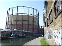 TQ3483 : Gasholder on the Regent's Canal by dg