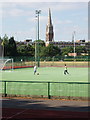TQ2582 : Paddington Recreation Ground and St Augustine's Church, Kilburn by David Hawgood