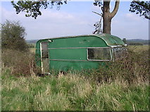 ST9914 : Abandoned caravan near Down Farm by Jim Champion
